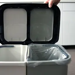 Відро для сміття MBM My Home сортувальне з кришкою та педаллю 10+10 л сіре (BIN-05 (10+10L) LIGHT GRAY/GRAY) - мініатюра 15
