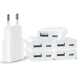 Зарядний пристрій USB потужністю 5 Вт, 5 В, 1 А, 2 порти USB C+, USB A