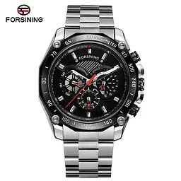 Чоловічий наручний годинник 6910 Silver-Black Forsining acs0031389 - мініатюра 1