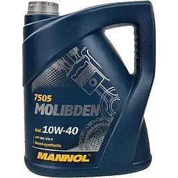 Автомобільна моторна олива MANNOL 10w-40 MOLIBDEN BENZIN 5л MN7505-5 - мініатюра 2