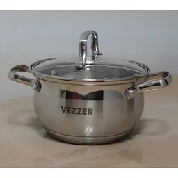 Каструля Vezzer зі скляною кришкою 16 см 1.5 л (VZ12141R-16C)  - мініатюра 3
