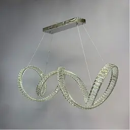 Люстра кришталева над столом Linisoln 7115/100 CH метал, кришталь, LED, 120Вт*2, висота 45-120 см, ширина 97*36 см - мініатюра 2