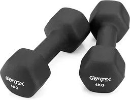 Гантелі для фітнесу неопренові Gymtek Hex 2х4кг чорний - мініатюра 8