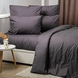 Постільна білизна євро ТЕП СТРАЙП САТИН PREMIUM Graphite 2-04800_34074 200х215 см графітова - мініатюра 3