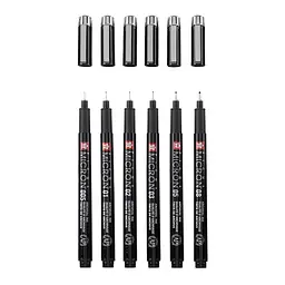 Набір лінерів Pigma Micron Black Edition 6 шт.(005-08) Чорний Sakura - мініатюра 2