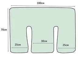 Подушка для годування близнюків або двійнят Лежебока 100x70 см бязь Сірі ромби - мініатюра 5