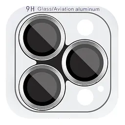 Захисне скло Metal Classic на камеру (у упак.) для Apple iPhone 16 Pro (6.3) / 16 Pro Max (6.9) Срібний / Silver
