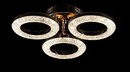 Люстра стельова LED Splendid Ray LT8003/3, 80W, золото, білий, сучасний стиль з пультом, димер - мініатюра 3