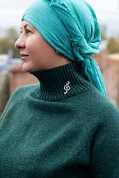 Серебряная брошь Скрипичный ключ (9515) - миниатюра 2