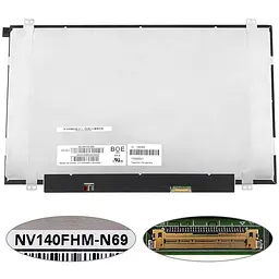 Матриця 14.0 NV140FHM-N69 (1920*1080 30pin(eDP IPS 400cd/m2 100% sRGB) LED SLIM (вертикальны ушки) матова роз'єм праворуч