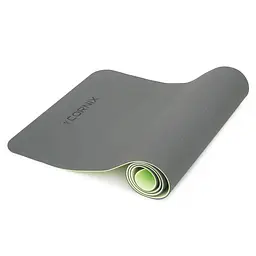 Килимок спортивний Cornix TPE 183 x 61 x 0.6 см для йоги та фітнесу XR-0002 Black/Green - мініатюра 3