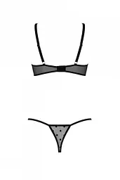 Еротичний комплект Passion MARINA SET WITH OPEN BRA, L/XL, black, відкриті чашки - мініатюра 4