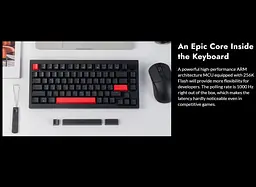 Клавіатура ігрова механічна Lemokey X4A1 Black switch Keychron Red Hot-Swap Red Led - мініатюра 9