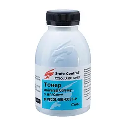 Тонер HP/Canon MPTCOL OS3 40г cyan (фасовка) Static Control (MPTCOL-40B-COS3-P)