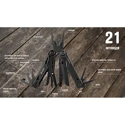 Мультитул Ganzo G303-В, (16 см) 21 функція, чорний + біти та чохол - мініатюра 6