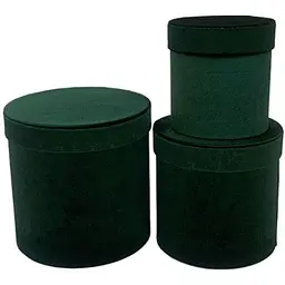 Набір подарункових коробок UFO W2907 Velvet green круглі 3 шт. (W2907 Набор 3 шт VELVET GREEN кр)