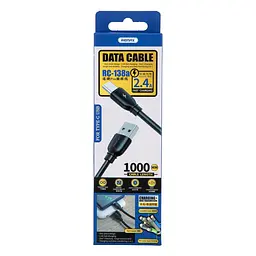 Кабель Remax RC-138a 2.4A TypeC Cable Black - мініатюра 2