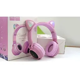 Навушники з вушками Hoco W27 Cheerful Cat Ear бездротове підсвічування 6931474718464 6931474718464 - мініатюра 3