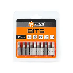 Біта сталева Polax 25 мм H4 1/4" ,10 шт (51-073) - мініатюра 2