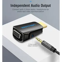 Перехідник HDMI to VGA/3.5mm Black (AIDB0) [170492] - мініатюра 3