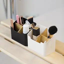 Органайзер для дрібниць МВМ My Home Scandinavia 14.5х9х11.7 см чорний (FH-47 BLACK/WOOD) - мініатюра 3