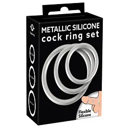 Набір ерекційних кілець різного діаметра Orion Metallic Silicone Cock Ring Set, 3.3 см, 4 см, 5.5 см - мініатюра 7