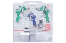 Набір пневматичних фарбопультів HVLP Intertool PT-1505 125-600 мл x 0.8-1.3-1.7 мм верхній бак - мініатюра 5
