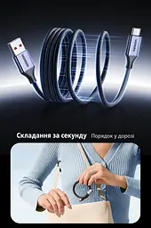 Кабель UGREEN L521 магнітний USB-A - USB-C 100 Вт 1 м темно-синій (55518) - мініатюра 11