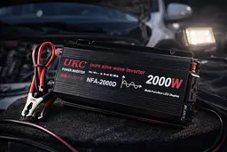 Інвертор UKC NFA-2000D 2000 Вт (12 В → 220 В) - чистий синус, автомобільний перетворювач напруги - мініатюра 2