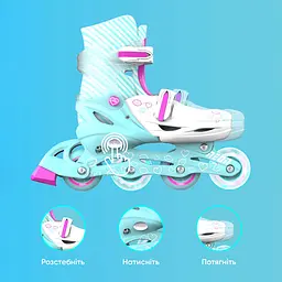 Роликові ковзани Neon Inline розмір 30-33 бірюзові (NT07T4) - мініатюра 4