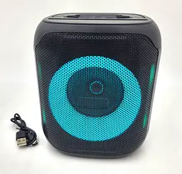 Колонка акумуляторна портативна 10W акустична система із сабвуфером 3D звук LED RGB підсвічування USB/BT 16см Partybox 10463