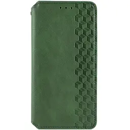 Шкіряний чохол-книжка GETMAN Cubic (PU) для Motorola Moto G86 5G Зелений