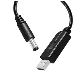 Кабель живлення USB to DC 5.5x2.5mm 9V 1.0m black ColorWay (CW-CBUD066-BK) - мініатюра 7