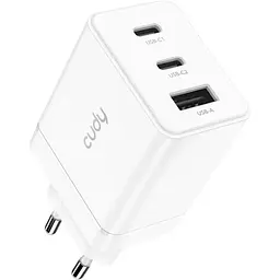 Зарядний пристрій 3xUSB 67W, (GaN, 1хUSB-C, QC+PD 3.0, вилка ЄС, для iPhone 12) , Cudy