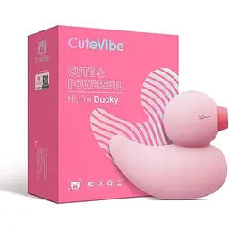 Вакуумний вібратор-качечка CuteVibe Ducky Pink - мініатюра 4