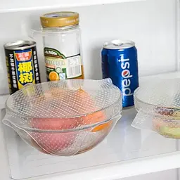 Набір силіконових багаторазових кришок для зберігання продуктів - мініатюра 3