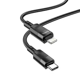 Кабель Hoco PD charging data cable U106 Moulder - Type-C to Lightning 1.2 м чорний