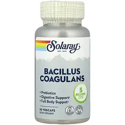 Пребіотики Solaray Bacillus Coagulans 5 Billion CFU 60 веганських капсул