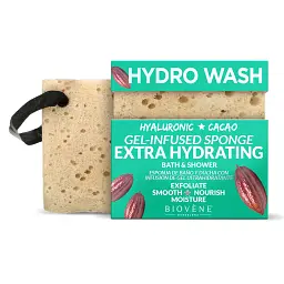 Губка для зволоження шкіри Biovene Hydro Wash Extra Hydrating Hyaluronic Acid & Cacao Gel-Infused Sponge 75 г - мініатюра 2