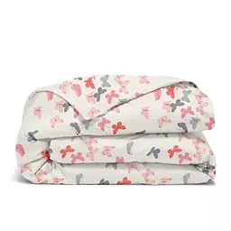 Дитяча постільна білизна в ліжечко BUTTERFLY SC9, бежевий (ButterfliesRoseRedGray_08Beige_140) - мініатюра 3