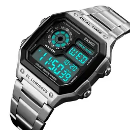 Чоловічий годинник Skmei 1335 Ripple Silver - мініатюра 4
