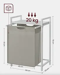 Кошик для білизни Leobert Napoli 65 л в стилі Loft білий - мініатюра 3