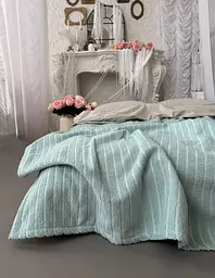 Покривало Zeintex Palermo махрове бавовняне ментолове 160х210 см - мініатюра 8