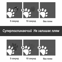 Антиковзний Поглинаючий Швидковисихаючий Килимок під миски для домашніх тварин Сліди 30 х 45 см Чорний - мініатюра 3