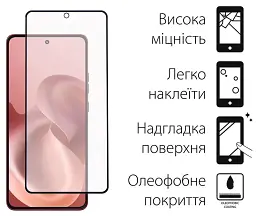 Скло захисне Dengos Full Glue Motorola G86 5G Black (TGFG-422) - мініатюра 2