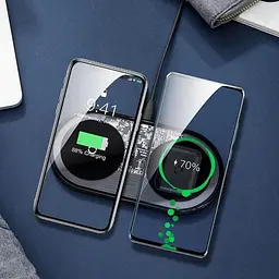 Бездротовий зарядний пристрій Baseus Simple 2 in 1 (Phone + Pods) 18W WXJK-01 Black - мініатюра 4