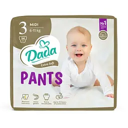 Підгузки-Трусики дитячі Dada Extra Soft Midi 3 (6-11 кг) 34 шт.