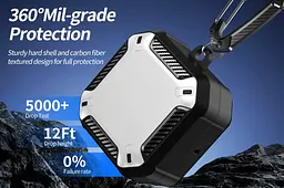 Чохол Primo Magnet Lock Rugged TPU для навушників Samsung Galaxy Buds 4 / Buds 4 Pro з карабіном - Black/White - мініатюра 3