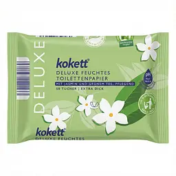 Вологий туалетний папір Kokett Deluxe жасмин і зелений чай 50 шт.