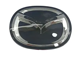 Емблема задня Mazda 3 Angkesaila (2014-2019р) чорна+хром 115х90 мм під склом (на скотчі)